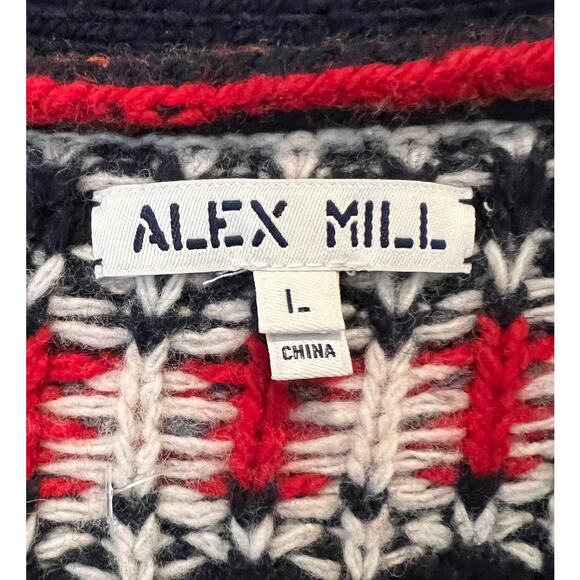 Alex Mill Fair Isle Wool Blend Cardigan Size Large - Picture 9 of 13